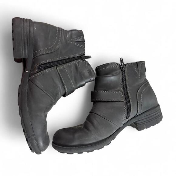 Earth Originals Hand Made Black Buckled Paloma Ankle Boots Size 8 1/2 Women - Picture 2 of 6